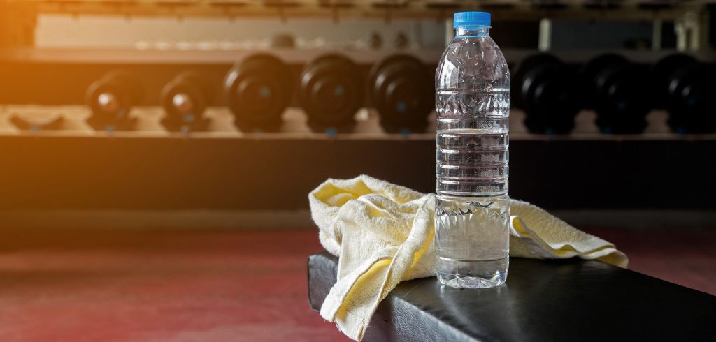 gym towel and bottle