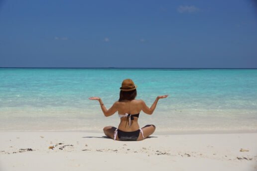 Woman relaxing on beach