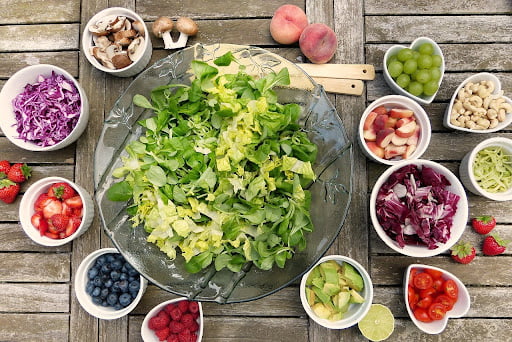 healthy food laid out on a table