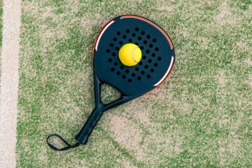 Padel racket and ball