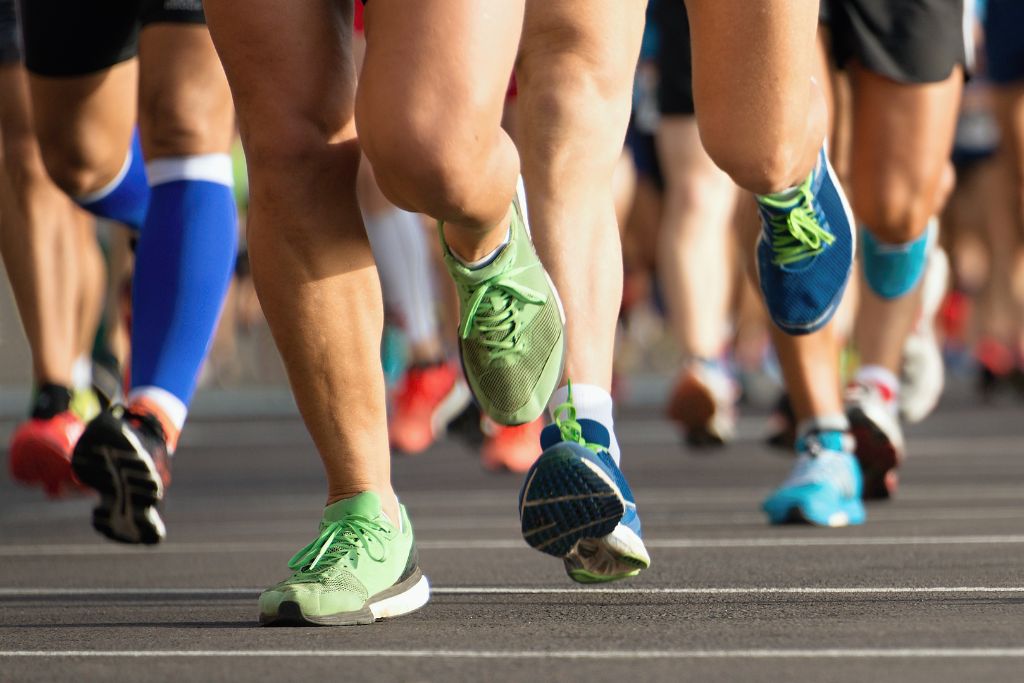 Group of people running