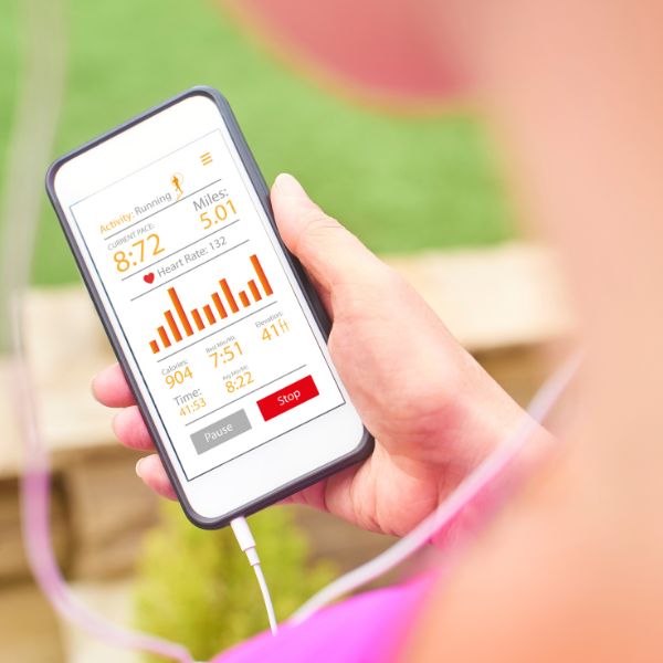 mobile phone showing fitness progress