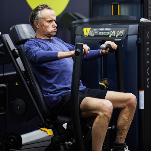 Man working out at Bluecoat Sports gym