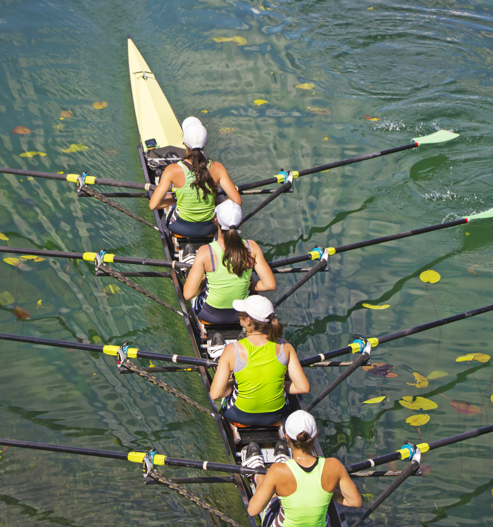 Rowers in a boat