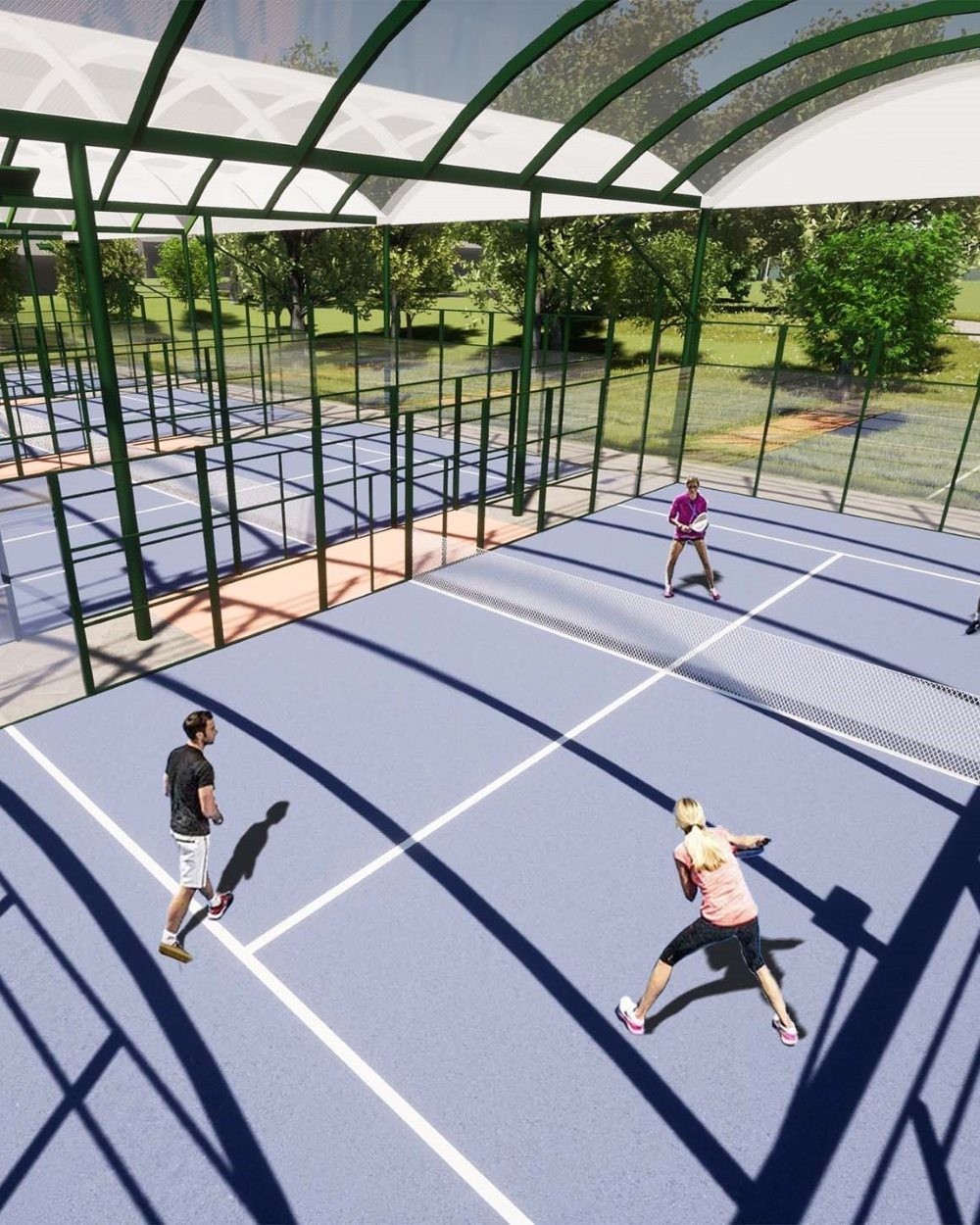 mock up of people playing padel