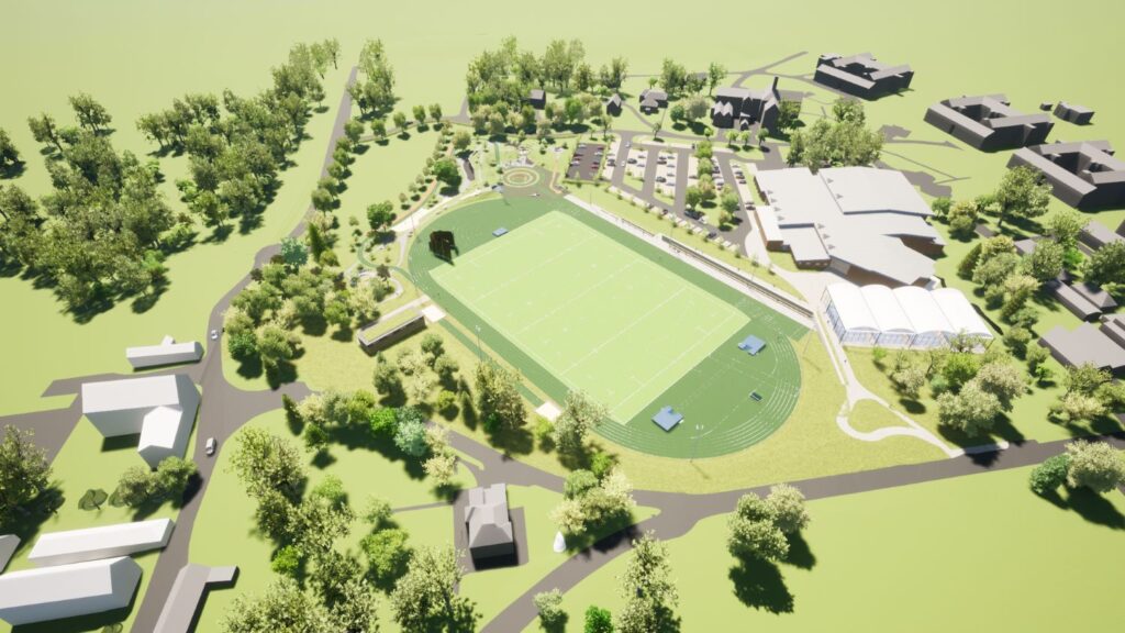 Aerial view mockup of padel courts at Bluecoat Sports