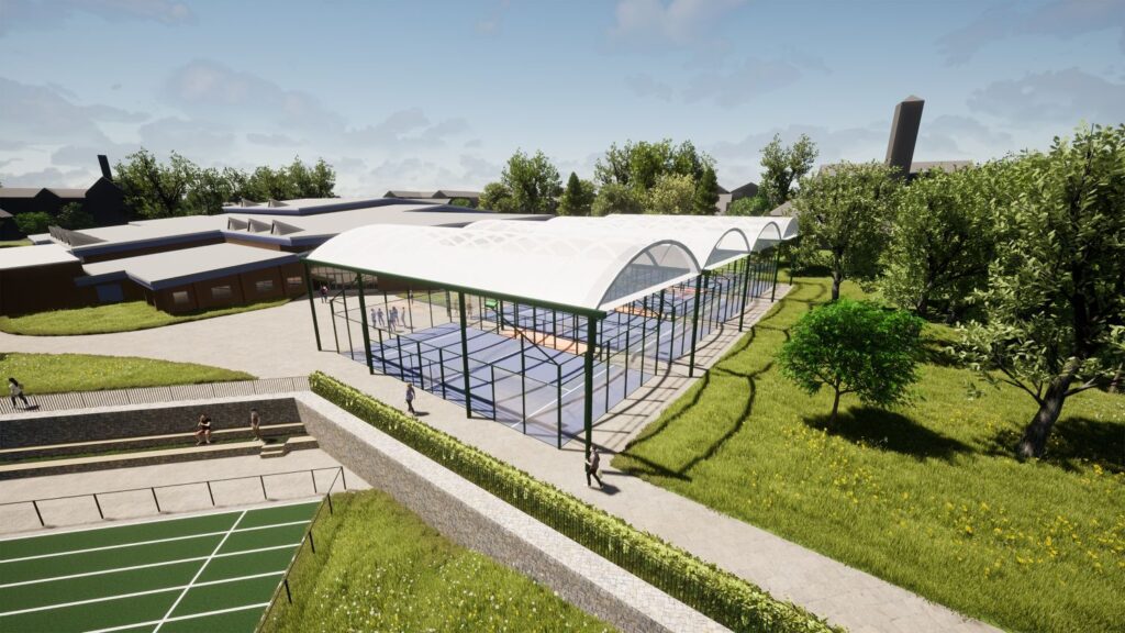 Mock up of padel courts at Bluecoat Sports