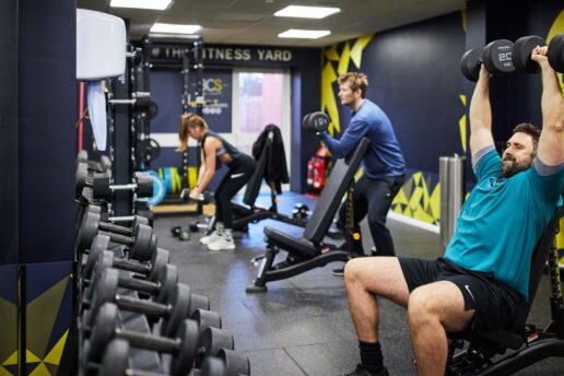 people workout out in the Bluecoat Sports fitness suite