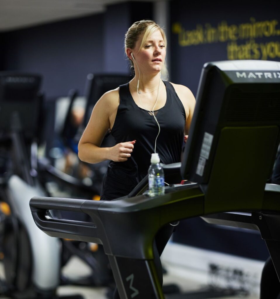 woman on a treadmill