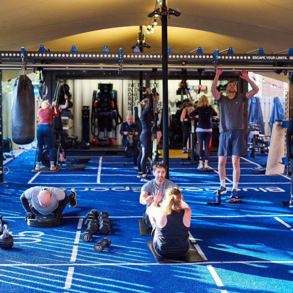 people training in the outdoor fitness yard at bluecoat sports