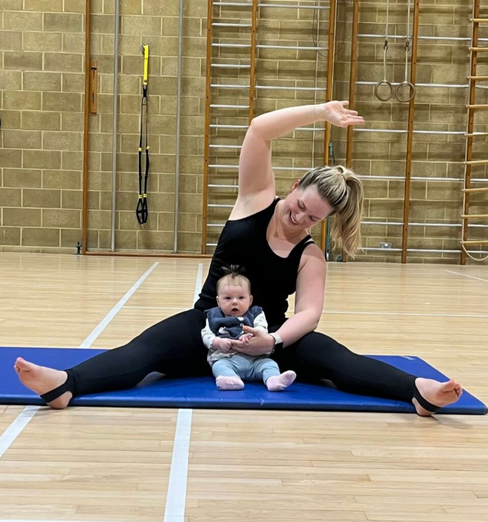 parent and baby pilates class